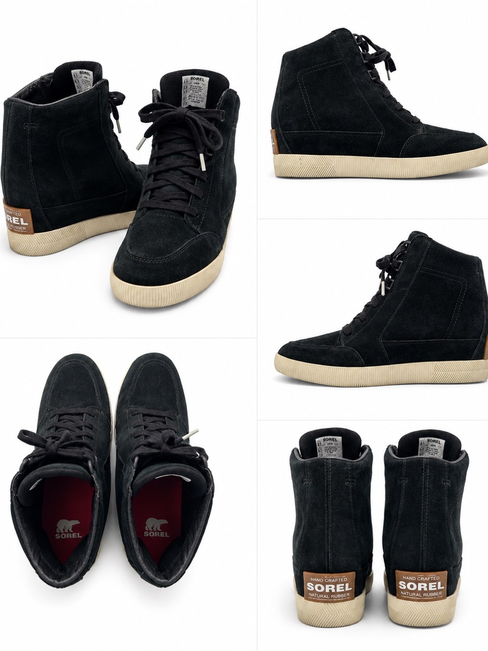 Sorel Joan of Arctic Wedge II Black Suede High Top Sneakers Size 8.5